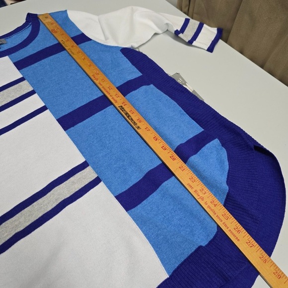 Habitat Sweater Womens Medium Blue Long Sleeve Pullover Stretch Knit Cotton - Picture 11 of 12